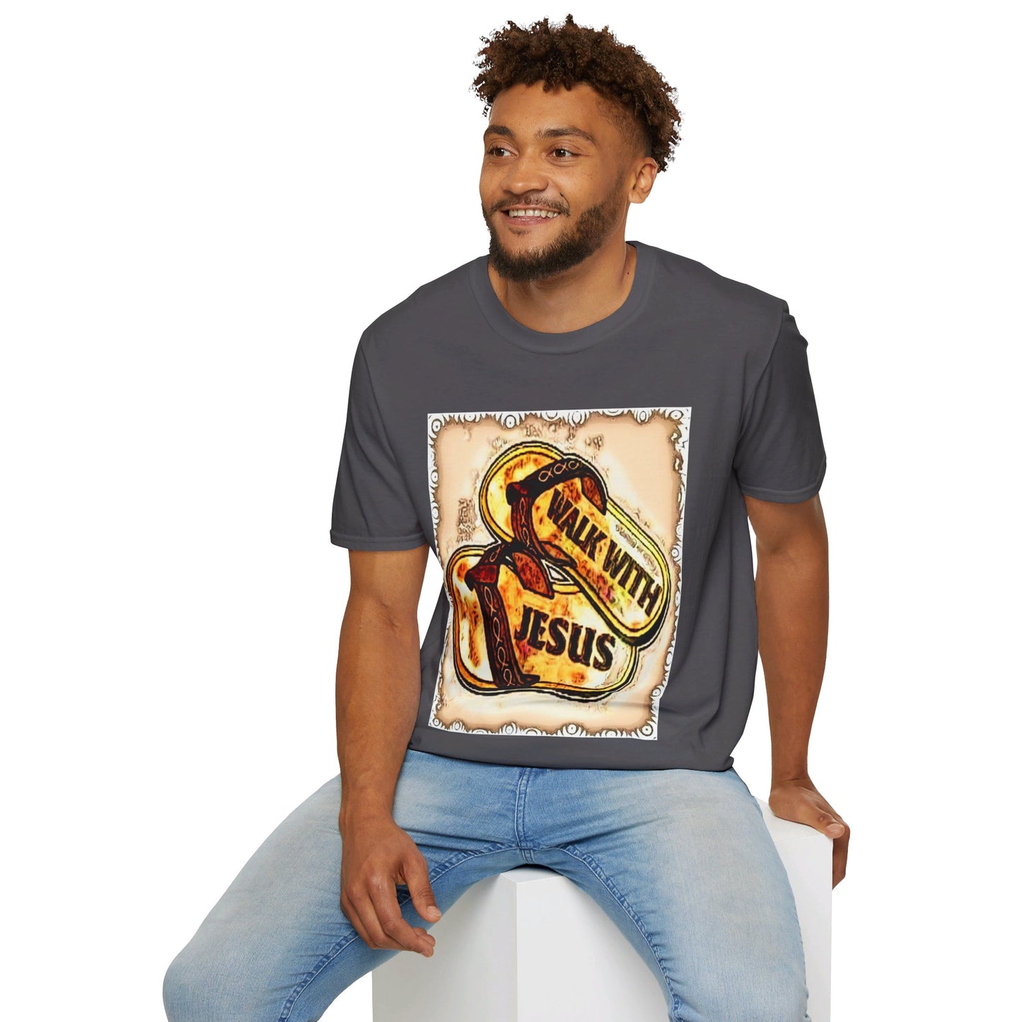 Walk with Jesus Christian Unisex Softstyle T-Shirt