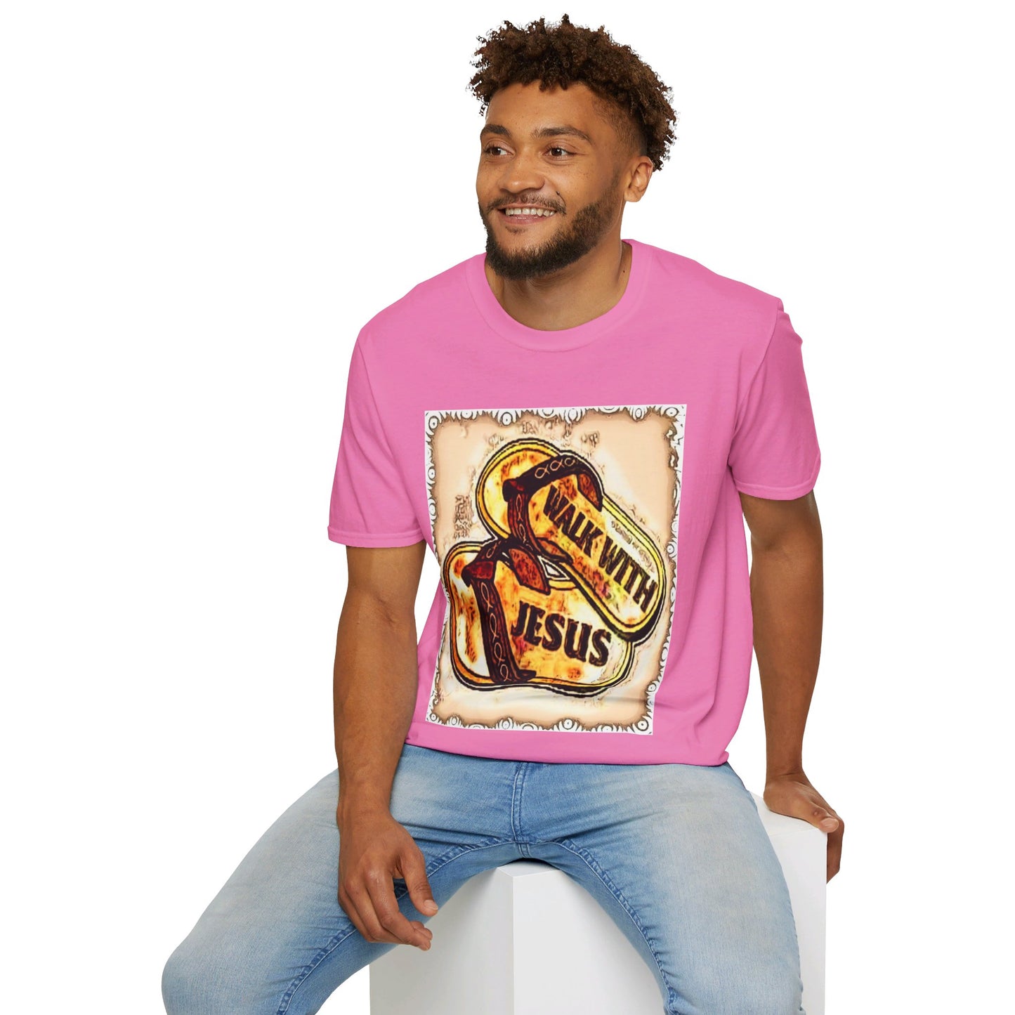 Walk with Jesus Christian Unisex Softstyle T-Shirt