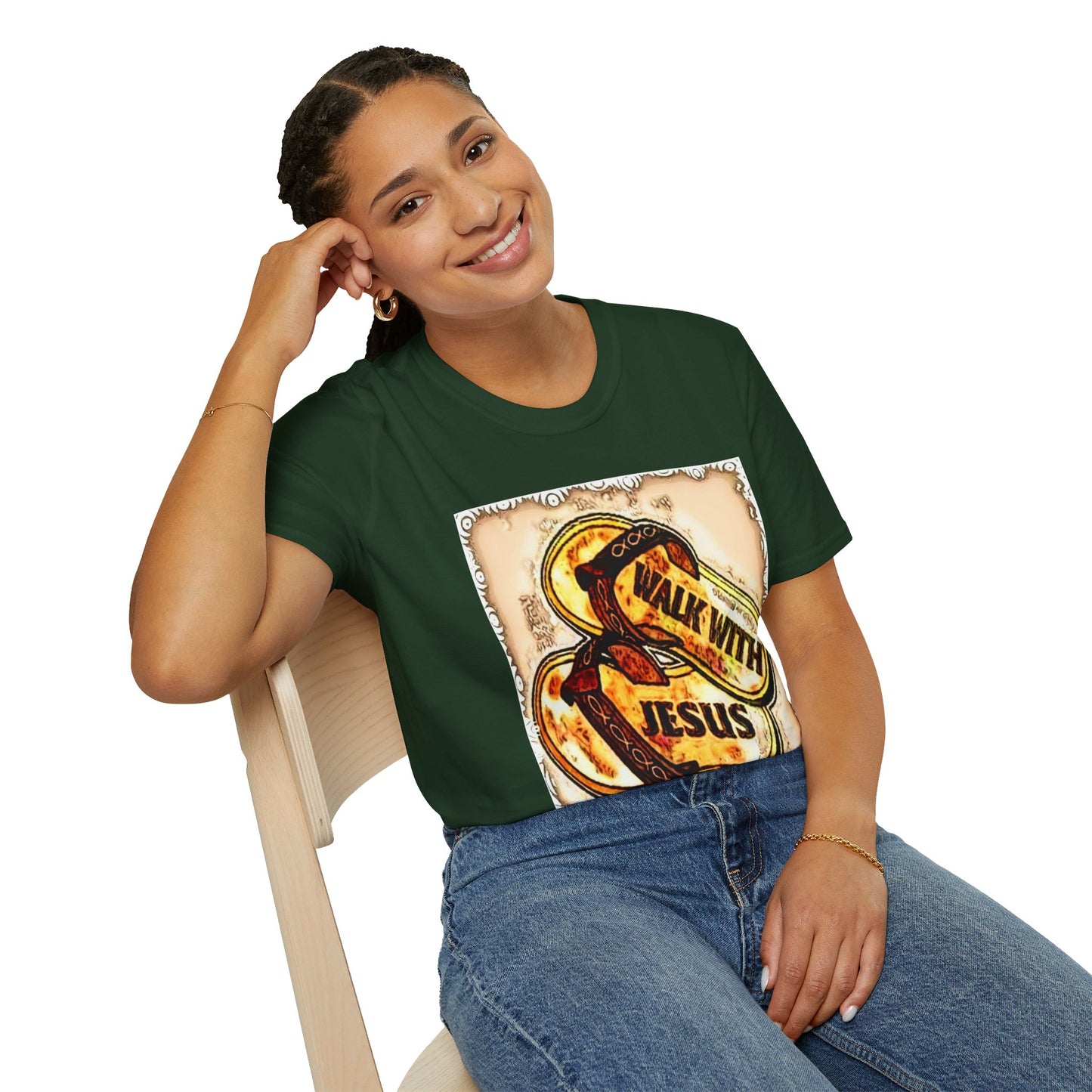 Walk with Jesus Christian Unisex Softstyle T-Shirt