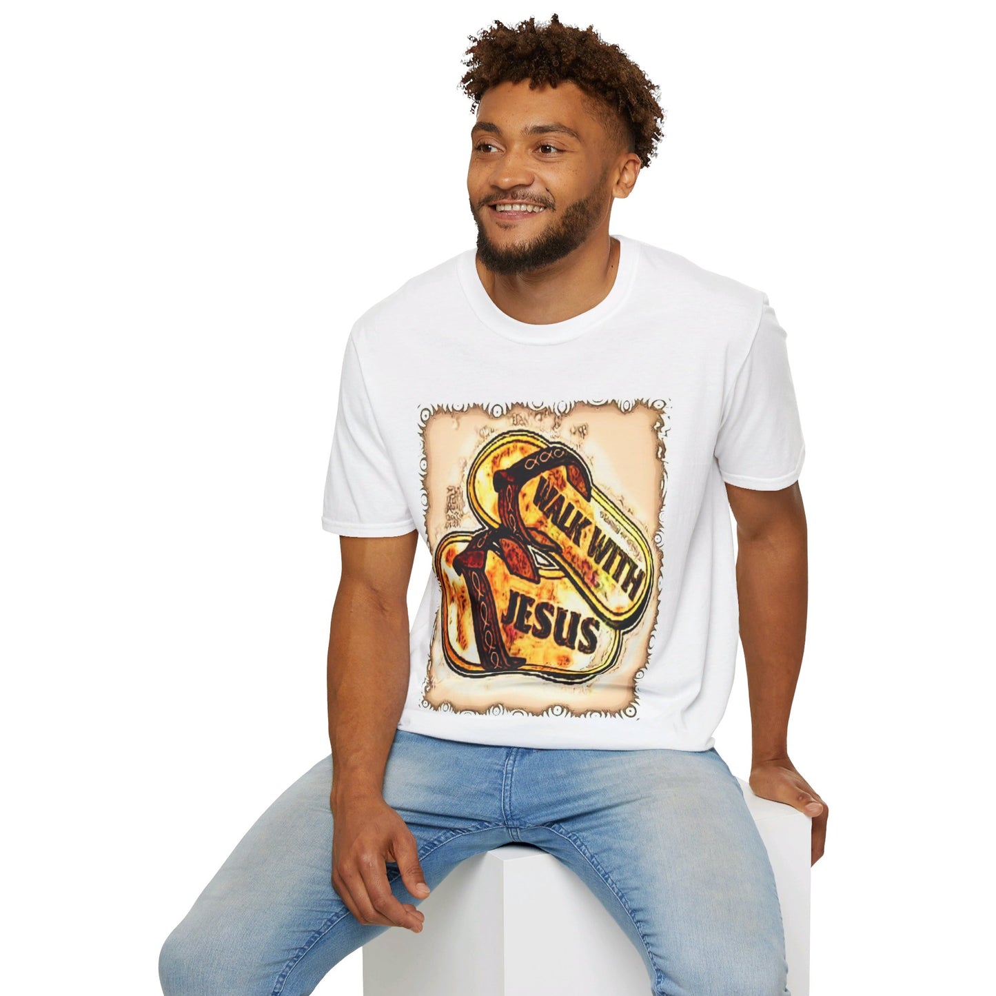 Walk with Jesus Christian Unisex Softstyle T-Shirt