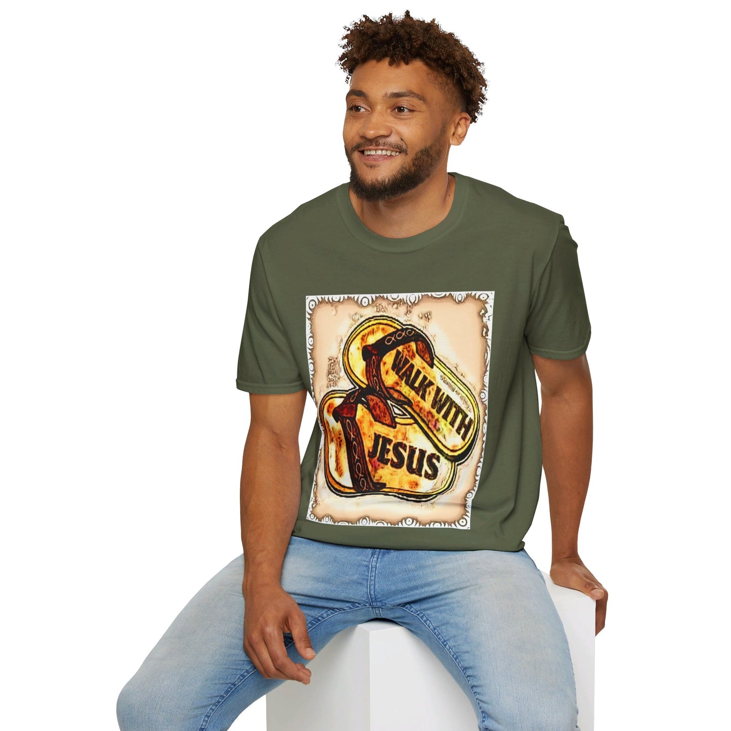 Walk with Jesus Christian Unisex Softstyle T-Shirt