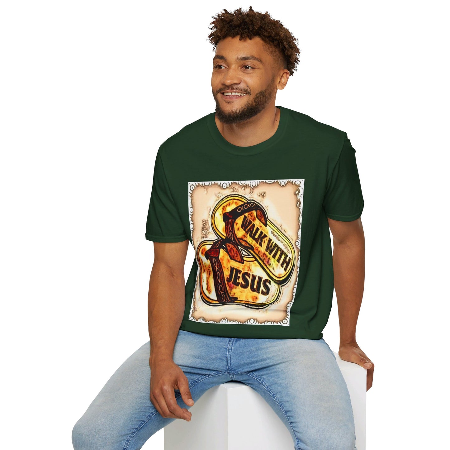 Walk with Jesus Christian Unisex Softstyle T-Shirt