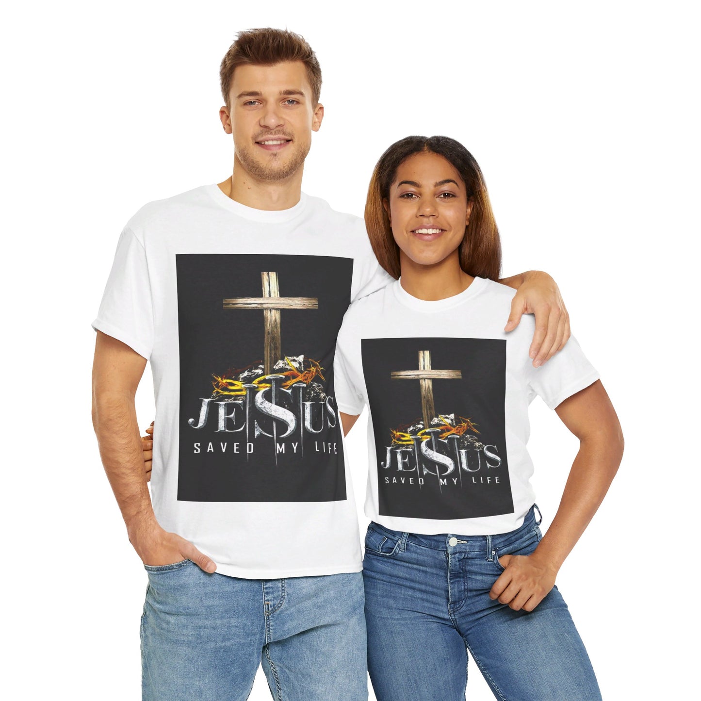 Jesus saved my life Christian, Unisex Heavy Cotton Tee