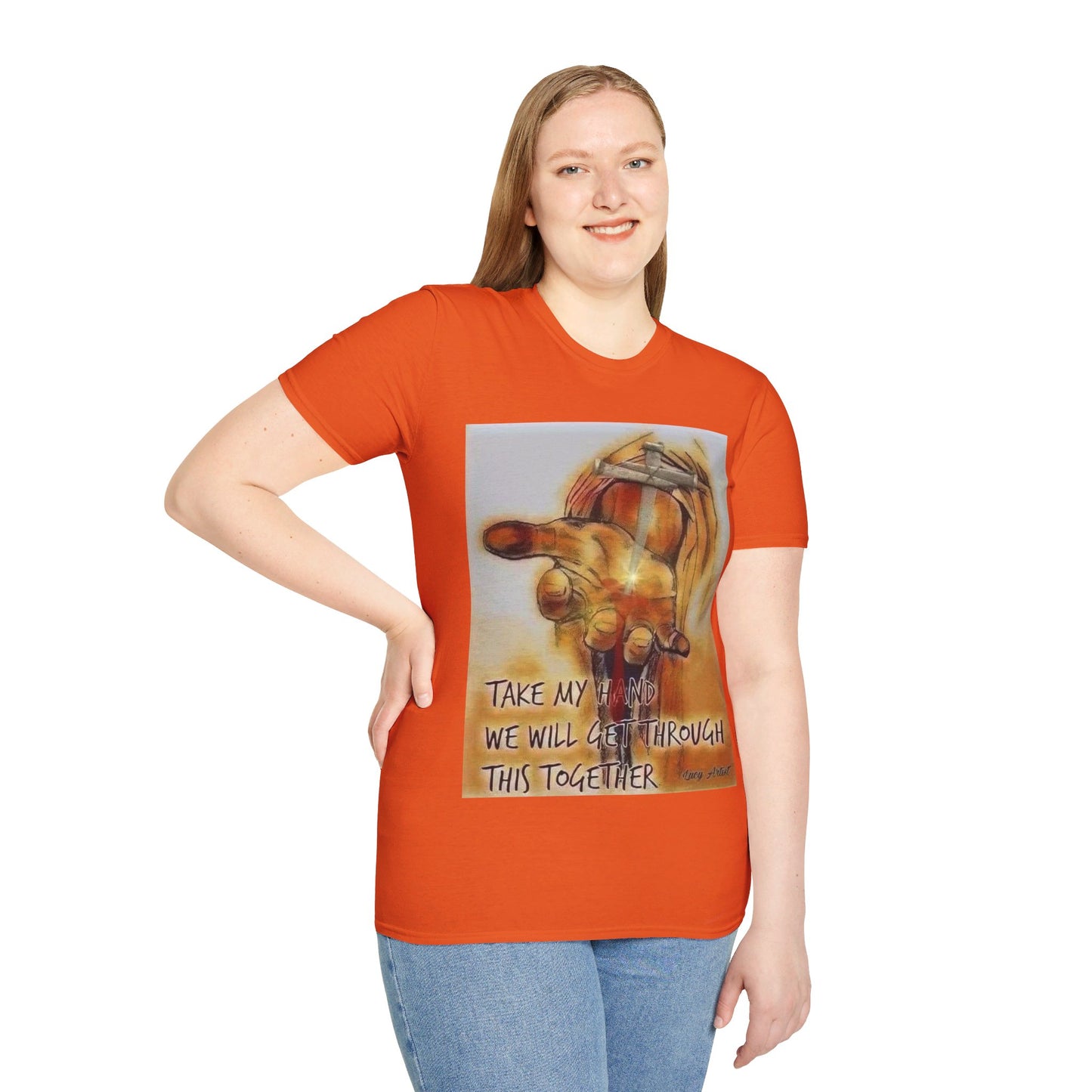 Take ma hand we will get through this together Unisex Softstyle T-Shirt