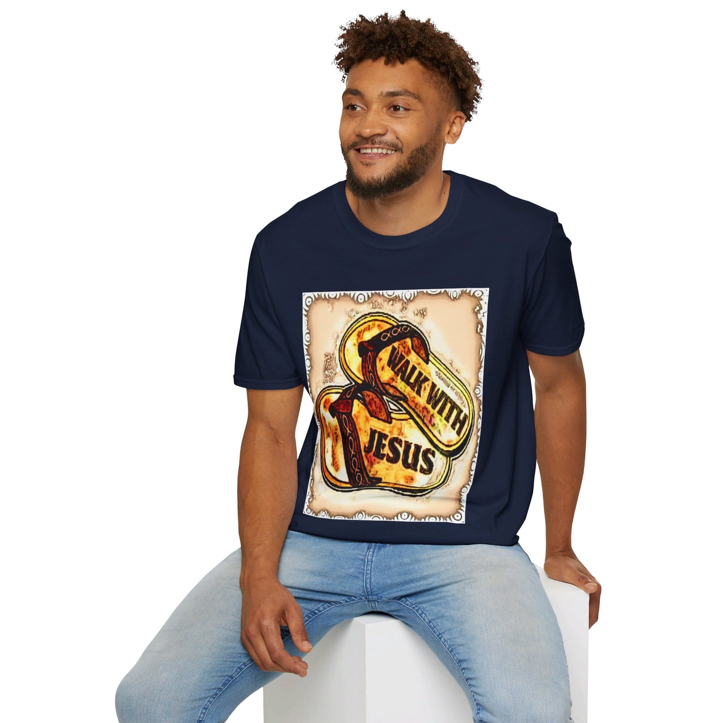 Walk with Jesus Christian Unisex Softstyle T-Shirt