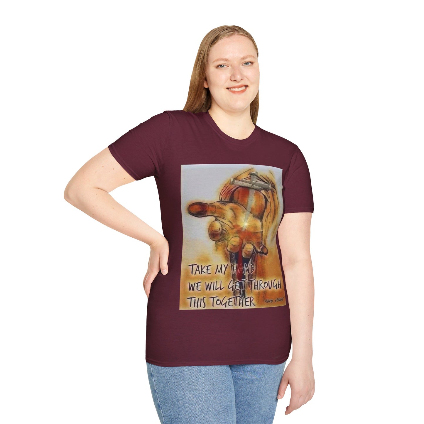 Take ma hand we will get through this together Unisex Softstyle T-Shirt