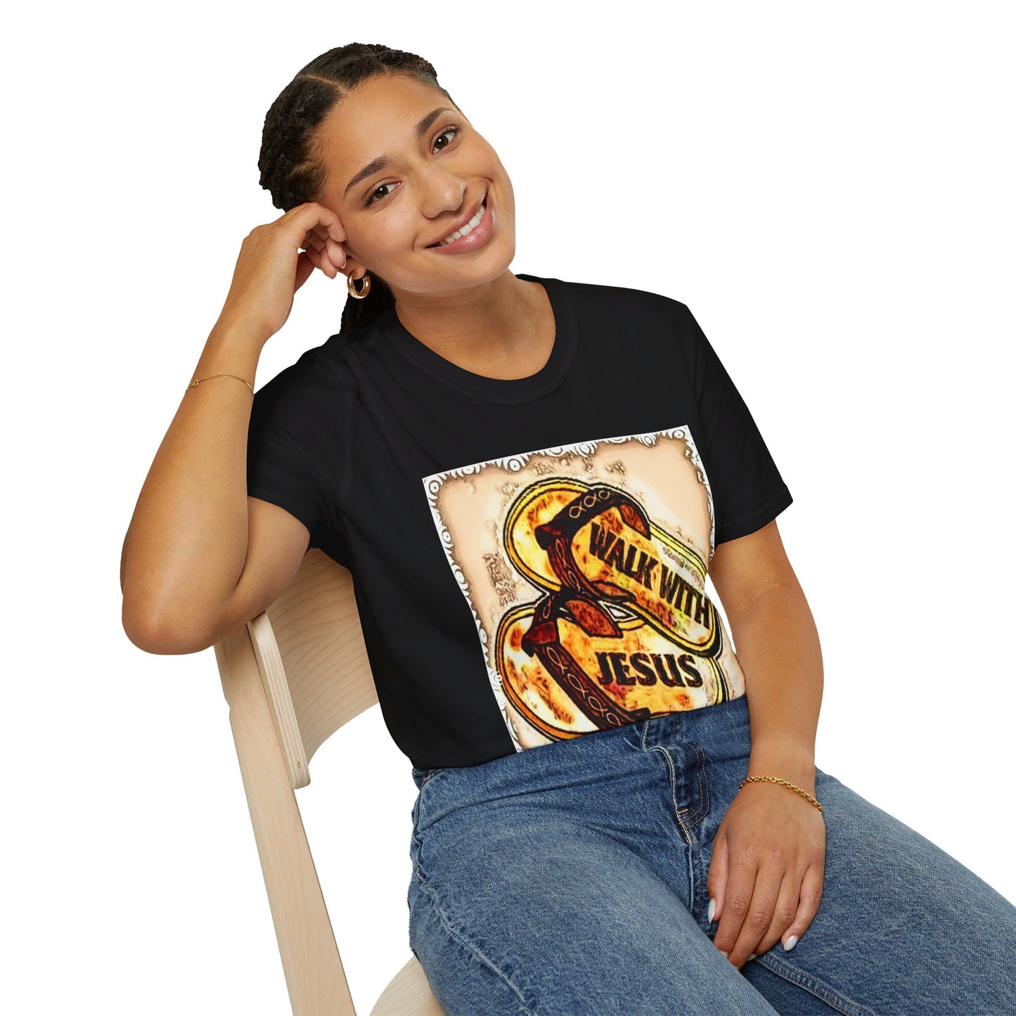 Walk with Jesus Christian Unisex Softstyle T-Shirt