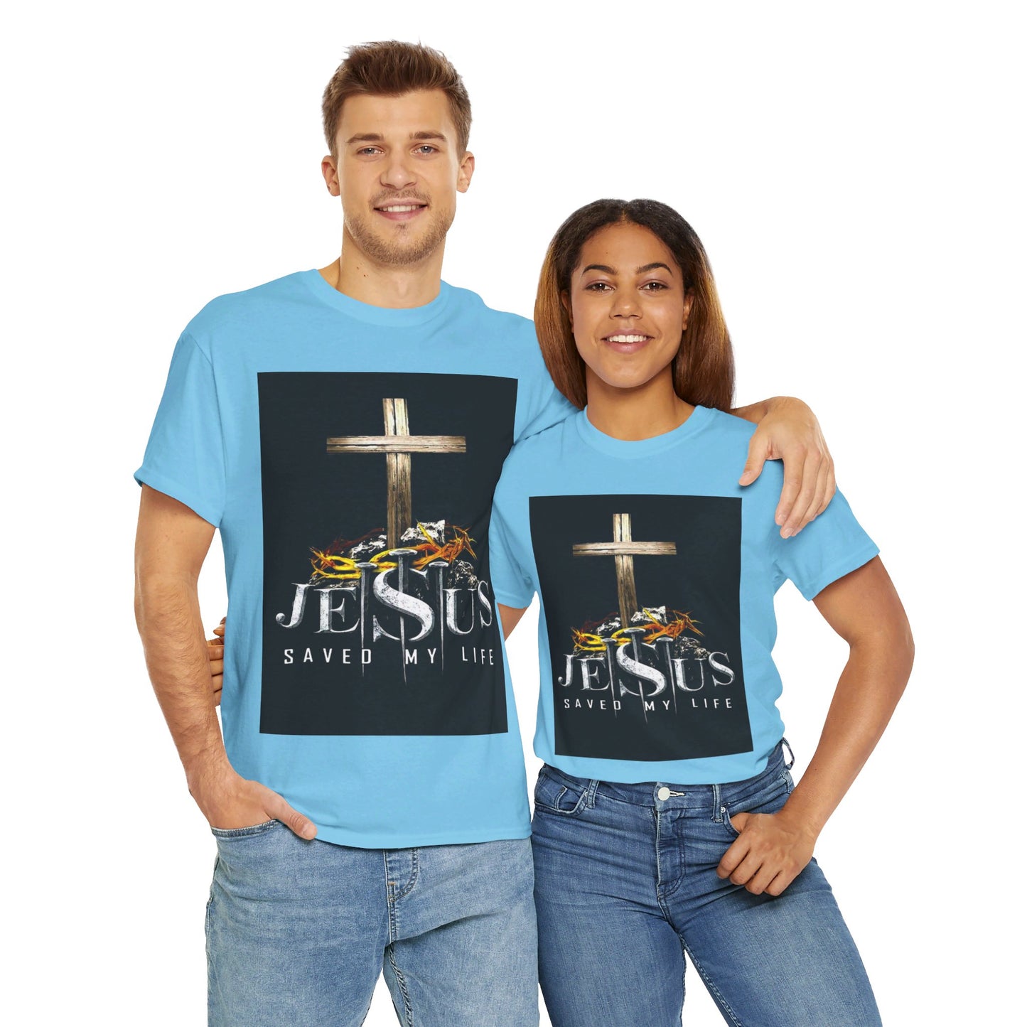 Jesus saved my life Christian, Unisex Heavy Cotton Tee