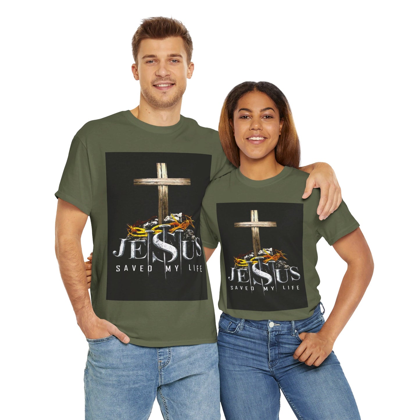 Jesus saved my life Christian, Unisex Heavy Cotton Tee