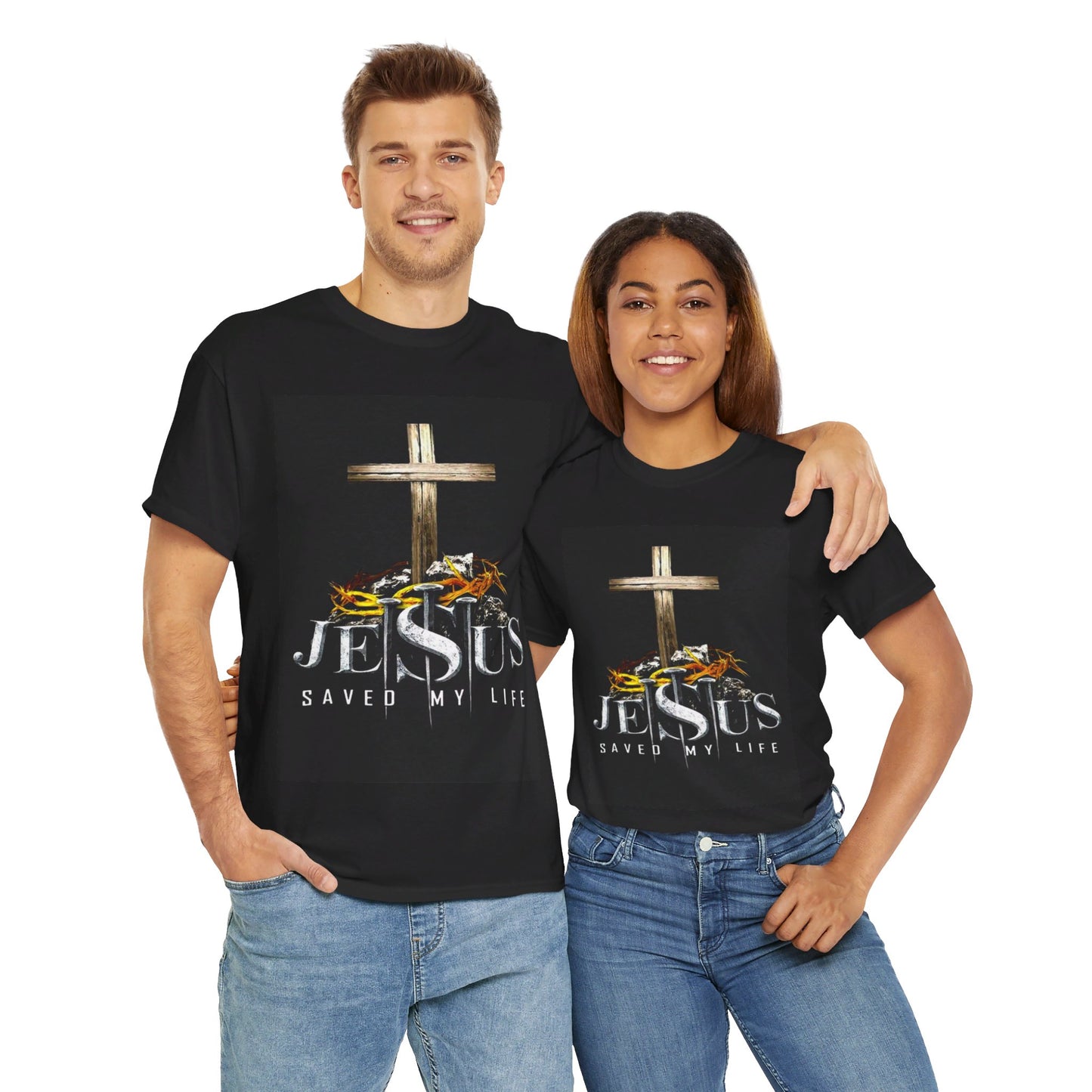 Jesus saved my life Christian, Unisex Heavy Cotton Tee