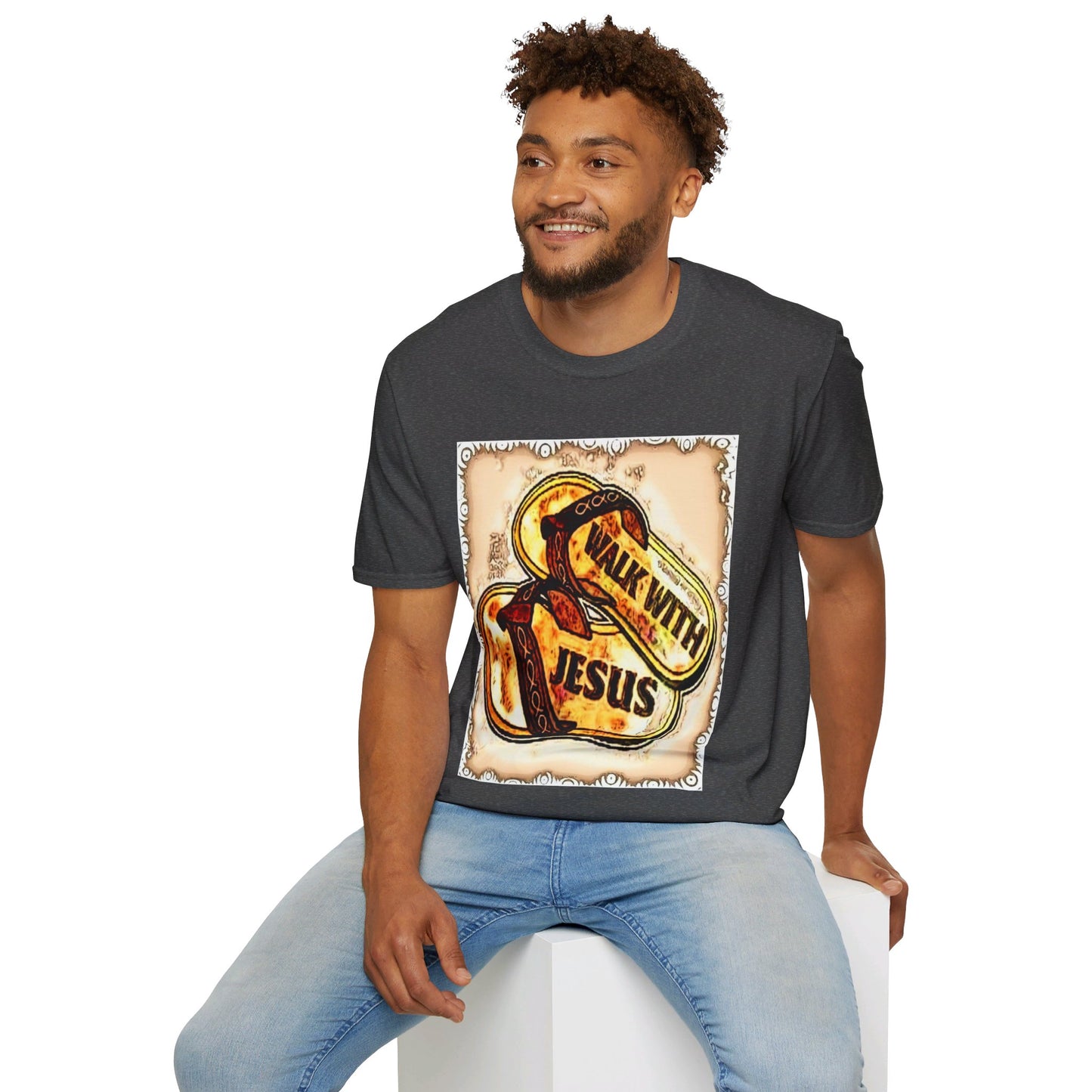 Walk with Jesus Christian Unisex Softstyle T-Shirt